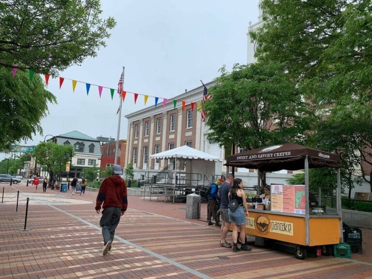 The Skinny Pancake Cart on Church Street in Burlington, Vermont