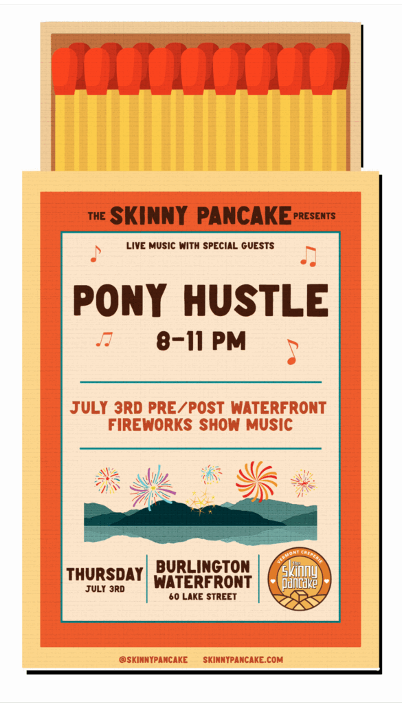Pony Hustle pre/post fireworks show music flyer